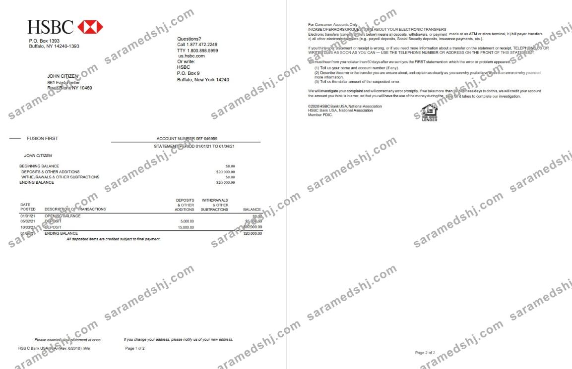 USA HSBC 2 pages Version 2